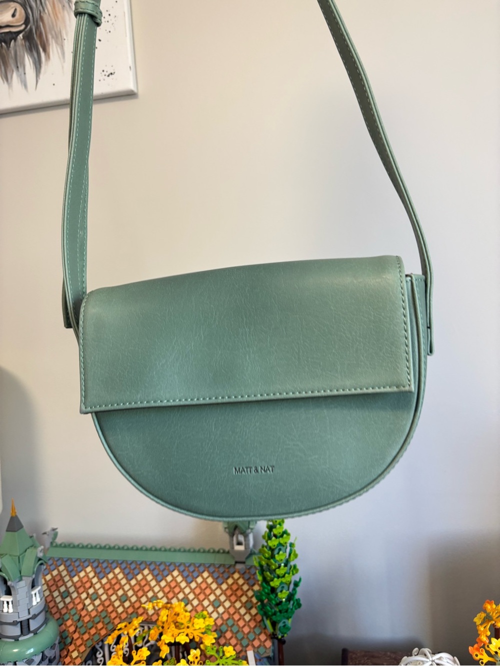 Matt & Nat Mint Green Semi-Circle Crossbody Bag